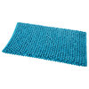 Bath Rug Cotton and Microfiber Hand Loom, 36"x24", Arctic Blue, Pattern Bubbles