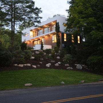 Cube Style House with Cable Railing System, New Canaan, CT