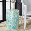 Victoria Round Accent Table Blue/Gold