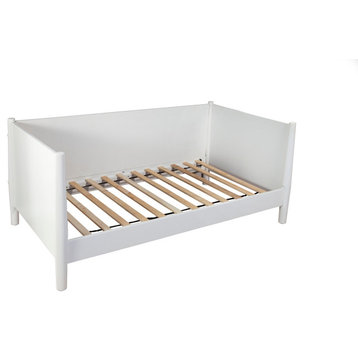 Flynn Mid Century Modern Twin Size Day Bed, White