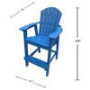 Phat Tommy Tall Adirondack Chair, All Weather Balcony Chair, Poly Furniture, Marina Blue