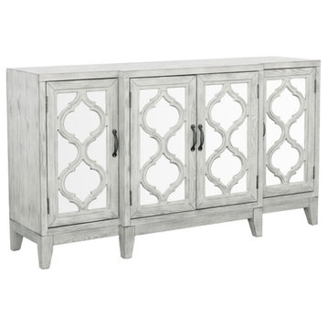 Pemberly Row 4-door Farmhouse Wood Accent Cabinet Antique White