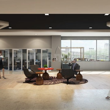 Office Interior Design Ideas for Waiting Area by Yantram Interior Concept Drawin