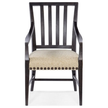 Hooker Furniture Big Sky Wood and Fabric Arm Chair in Black