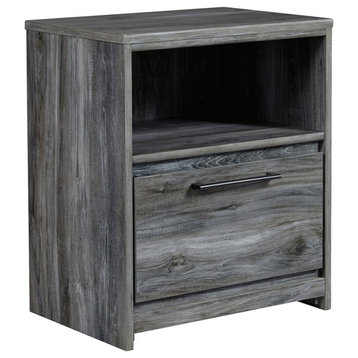 Ashley Furniture Baystorm 1 Drawer Nightstand with USB Ports in Gray