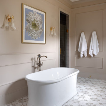 Romantic, Elegant Primary Suite, Pink Sofa, Los Angeles