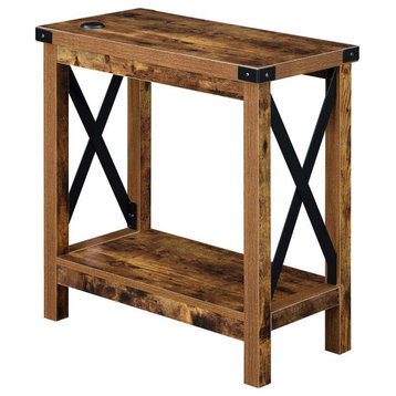 Durango Chairside Table with Charging Station in Nutmeg Wood Finish