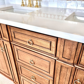 James Martin Vanity, Eternal Marfil 3CM Qtz Top w/Mounted Sinks