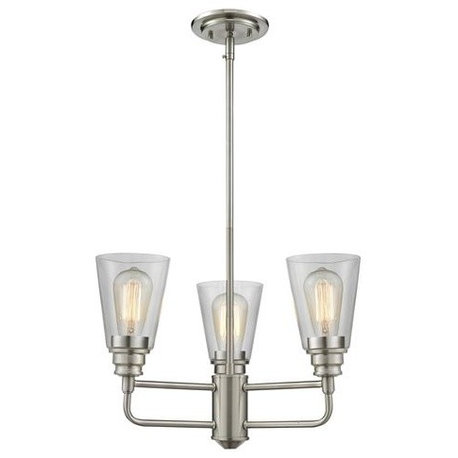 3 Light Chandelier Brushed Nickel