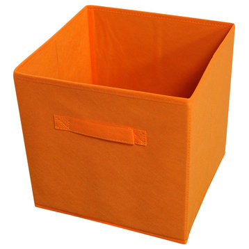 Collapsible Storage Bins, Orange, 4 Bins Per Pack