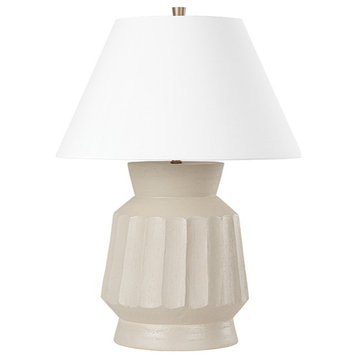 Selma One Light Table Lamp in Ceramic Unglazed Gray