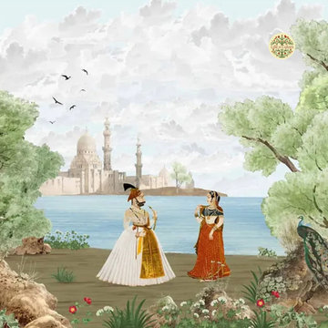 Mughal Theme Indian Wallpaper Design