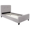 Tribeca Twin Size Tufted Upholstered Platform Bed, Light Gray Fabric