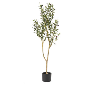 Taos 4' x 1.5' Artificial Olive Tree, 19 W X 15 D X 47 H