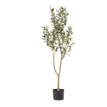 Taos 4' x 1.5' Artificial Olive Tree, 19 W X 15 D X 47 H