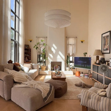 Don’t Waste Fireplace Walls! Brass Sconces > LED Strips for Sunset Layered Glow