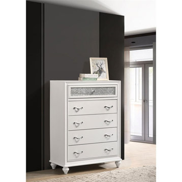 Coaster Barzini 5-drawer Contemporary Wood Chest in White Finish