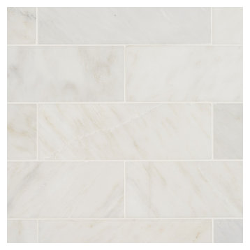 Oriental Marble Subway Tile, White, 4"x12"