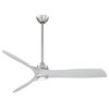 Aviation 60" Ceiling Fan Brushed Nickel Silver Blade White A