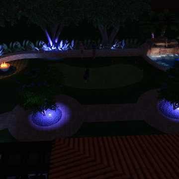 Nightime Lighting for the Waterfall and Fire Pit area