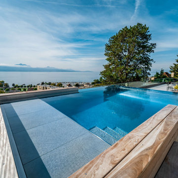Spa inox, bois et verre