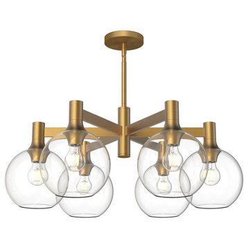 Castilla chandeliers,Aged Gold | Clear Glass D29-1/2" x H12-5/8"