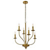 Living District Westley 6-Light Mid-Century Metal Pendant in Brass Finish