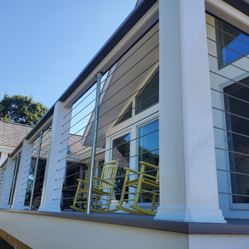Cable Rails, TimberTech AZEK Deck, SBC Cedar Shingle Siding in Mattapoisett, MA