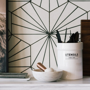 Queer Eye Loft | Victory Hex cement Tile in White + Black