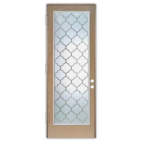 Front Door - Ogee - Fiberglass Grain - 36" x 96" - Knob on Right - Push Open