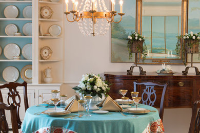 Example of a classic great room design in Boston with beige walls