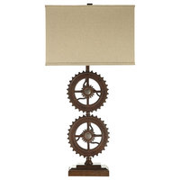 Gemma Antique Bronze Metal Gears Accent Table Lamp