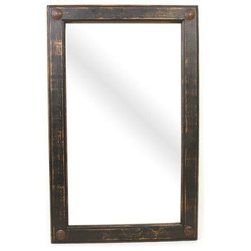 Black Creek Rustic Handmade Mirror, 19"x24"