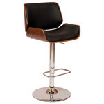 Armen Living - London Swivel Adjustable Bar Stool, Black - Architecture isn't reserved for only the exterior of your home, and the London Swivel Bar Stool is here to prove it. This design from MOD offers the clean lines and bold simplicity inherent in modern and midcentury modern styles. A curved seat and backrest make for an eye-catching shape, while a faux-leather seat adds comfort. Set up your countertops with a seat that's dressed for both cocktail hour and hours of relaxing. By combining modern-day looks with original interpretation, MOD succeeds in leaving a lasting impression.
