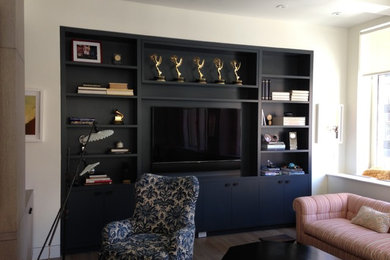 Trendy living room photo in New York