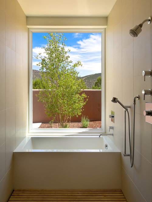 Bathroom Design Ideas, Remodels & Photos with an Alcove Tub