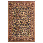 Bareens Designer Rugs - Antique Vegetable Dyed Agra Tabriz Blue/Red Wool Rug - 8'0'' x 9'9'' - Designed with mesmerizing intricacy and gorgeous color palette, this hand-knotted masterpiece demonstrates the beauty and electrifying thrill of Pak Persian art. These meticulously hand-knotted Pak-Persian rug is made with pure wool and features breathtaking traditional, transitional, and tribal designs in bold luxurious color pallets. Known for their intricate designs these rugs are a reproduction of Persian rugs, made in Pakistan with unique Mughal designs. Made by master weavers using the same Persian texture, design and dying technique, we wanted to produce the most significant manifestation of Persian art, life, and culture. This rug is most famous for its exceptional quality, incredible designs, patterns, and vibrant rich color. Pak-Persian rugs made with Persian weave with high knot counts, which enables the high intricacy and detail found in the patterns are also referred to as "State of art", each color adds a rich beautiful detail in the artwork of this rug. The design, color, and beautiful chromatic composition with a vibrant sheen with intricate designs, exude beauty, elegance, and quality make this rug a masterpiece of its own.