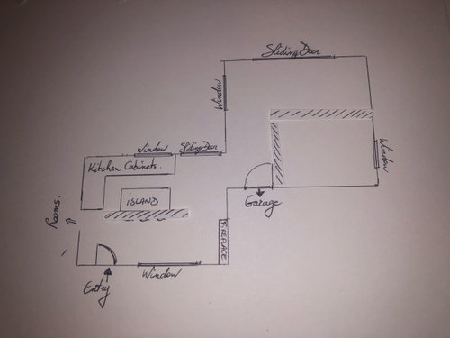 Decorating layout / Kitchen / Living room