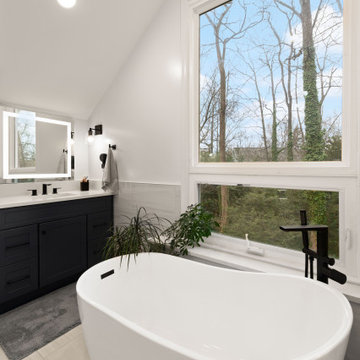 Modern Steam Shower Bathroom Remodel in Reston, VA