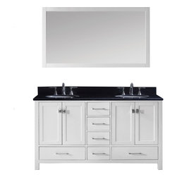 Modern Fittings - Caroline Avenue 60" Double Bathroom Vanity Set, White - Bathroom Vanities And Sink Consoles