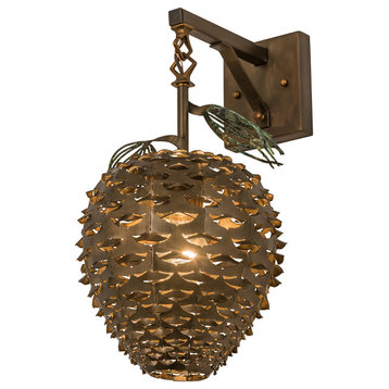 11W Stoneycreek Pinecone Hanging Wall Sconce