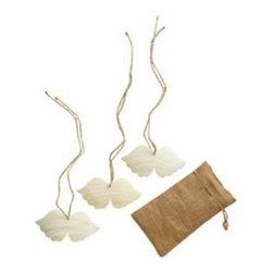 Mother-Of-Pearl Wing Ornaments - Wing - Set of 3 - New - Christmas Ornaments