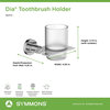 Dia Metal Toothbrush Holder with Removable Tumbler, Chrome