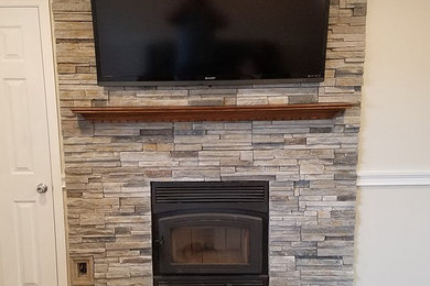 60" TV over fireplace (Completed)