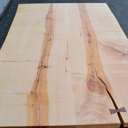 Live Edge Maple Table with Barn Wood Legs - Dining Tables