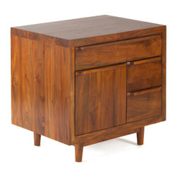 Connely End Table - Solid Reclaimed Teak Wood - Nightstands And Bedside Tables