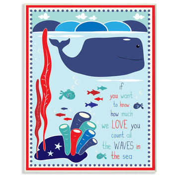 Whale in the Ocean Graphic Art Wall Plaque