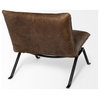 Flavelle II Top-Grain Leather Seat with Iron Frame Accent Chair