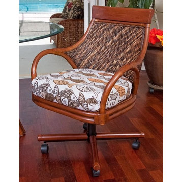 Bermuda Tilt Swivel Caster Chair In Sienna With Dum Dum Natural