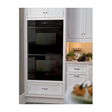 Wolf 30" Double Electric Wall Oven, Black Glass Unframed | DO302GB